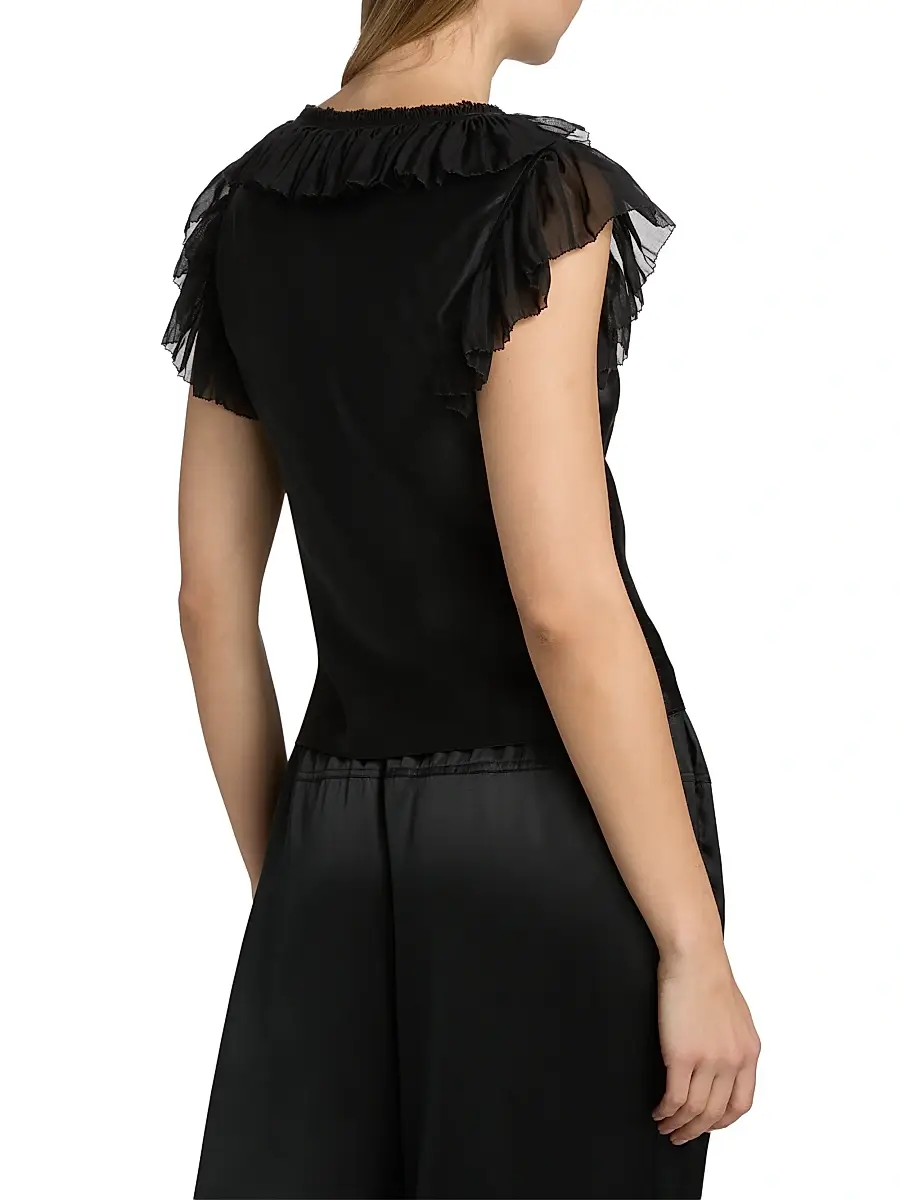 Ulla Johnson Women's Ilyana Ruffled Silk Top | Thumbnail 5 Ulla Johnson Women's Ilyana Ruffled Silk Top | Thumbnail 5