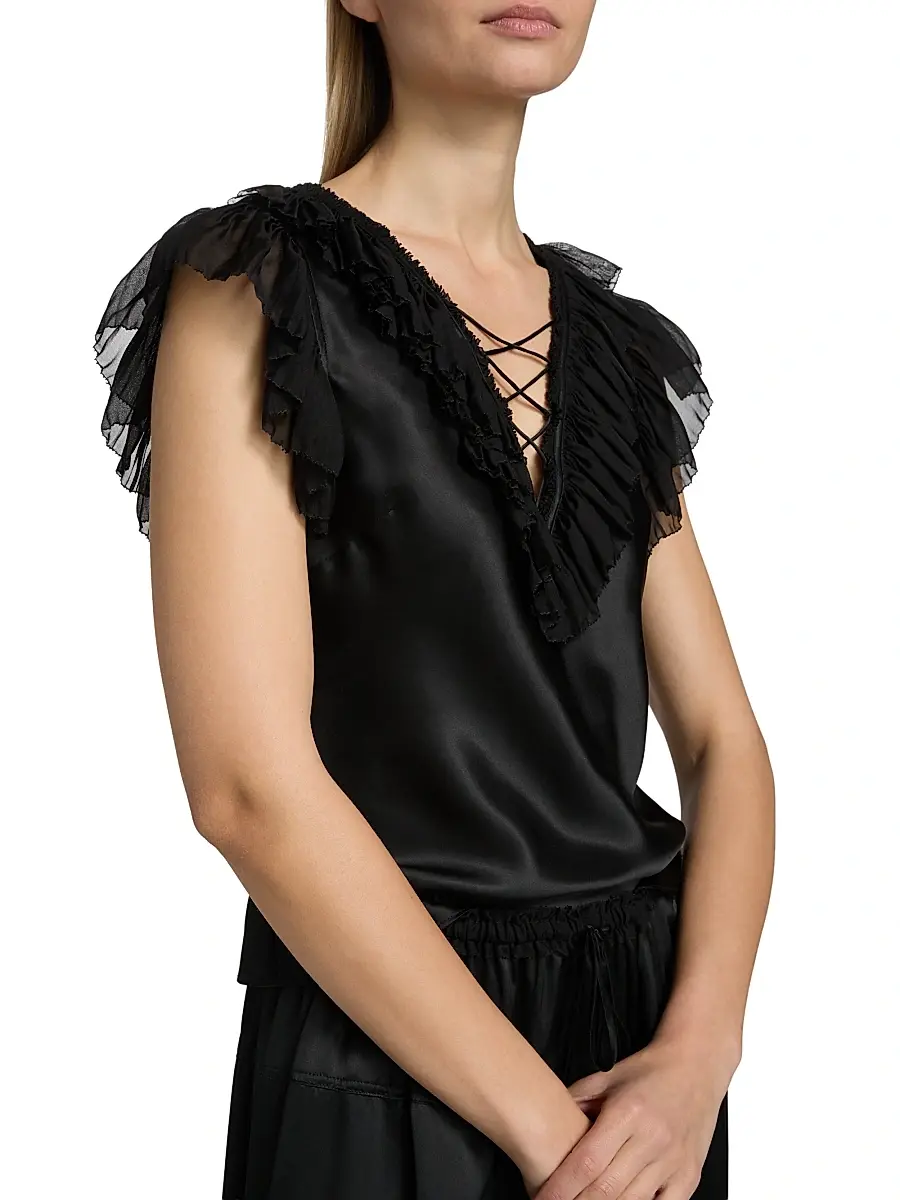 Ulla Johnson Women's Ilyana Ruffled Silk Top | Thumbnail 6 Ulla Johnson Women's Ilyana Ruffled Silk Top | Thumbnail 6