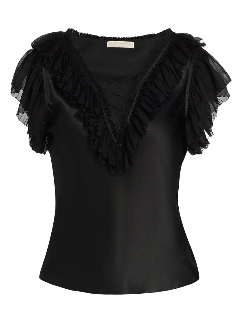 Women's Ilyana Ruffled Silk Top Women's Ilyana Ruffled Silk Top