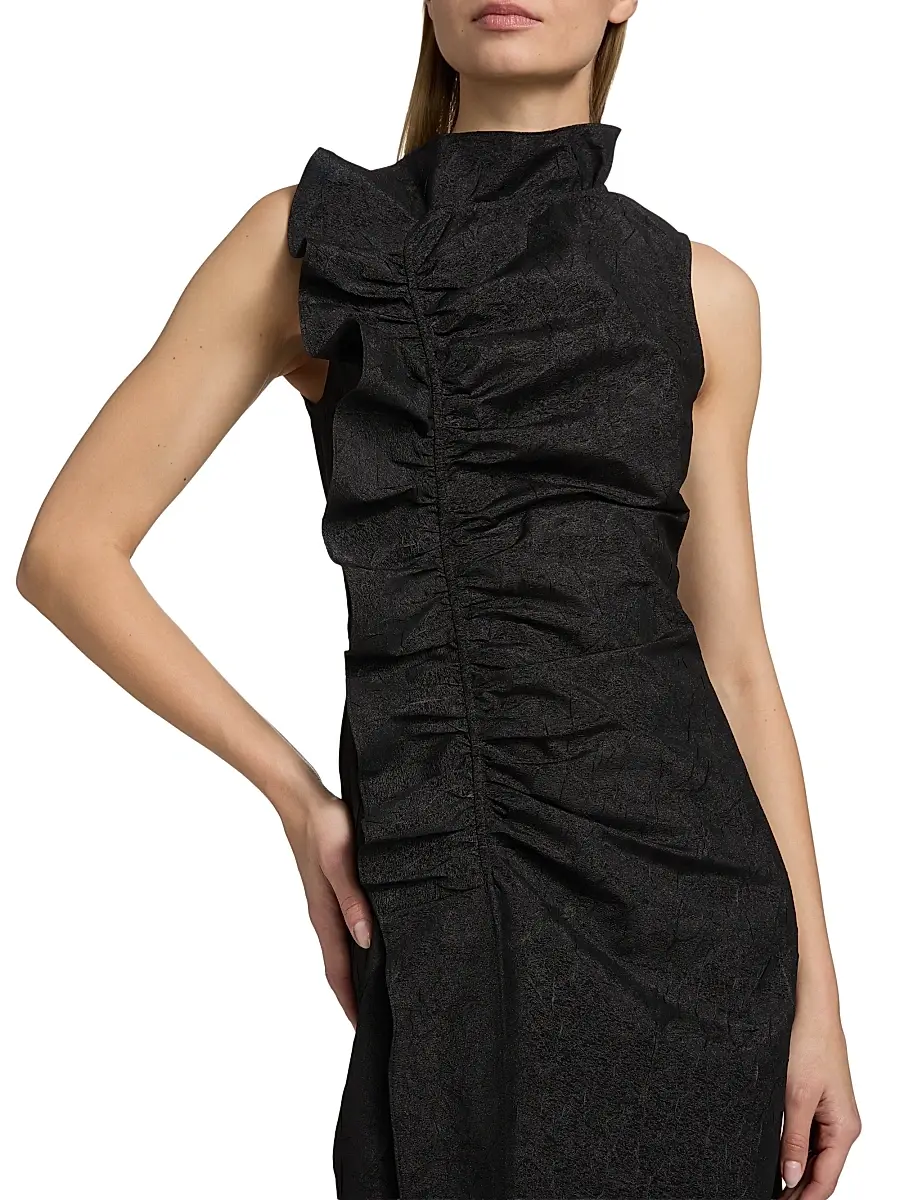 Ulla Johnson Women's Demetria Ruched Midi-Dress | Thumbnail 6