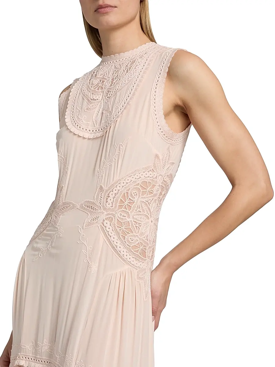 Ulla Johnson Women's Florence Embroidered Silk & Tulle Maxi Dress | Thumbnail 6 Ulla Johnson Women's Florence Embroidered Silk & Tulle Maxi Dress | Thumbnail 6