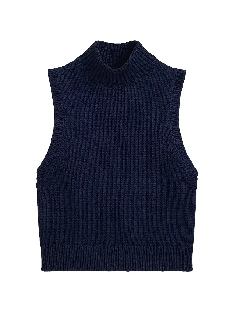 Polo Ralph Lauren Women's Sleeveless Turtleneck Sweater - Cruise Navy - Size XS | Image 1 Polo Ralph Lauren Women's Sleeveless Turtleneck Sweater - Cruise Navy - Size XS | Image 1