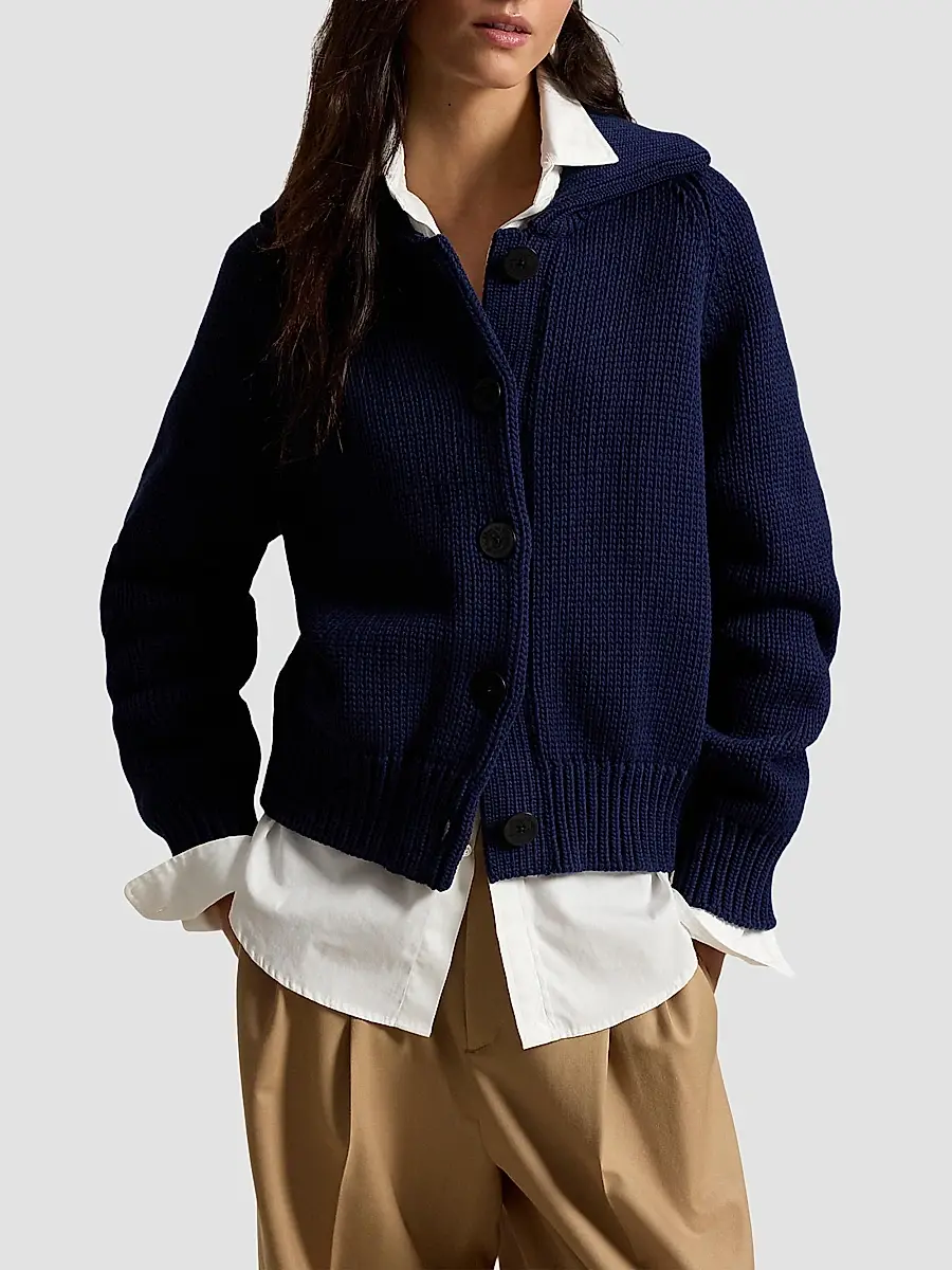 Polo Ralph Lauren Women's Cotton-Blend Buttoned Cardigan | Thumbnail 4 Polo Ralph Lauren Women's Cotton-Blend Buttoned Cardigan | Thumbnail 4