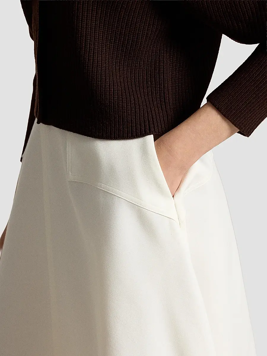 Polo Ralph Lauren Women's Cotton-Wool A-Line Midi Skirt | Thumbnail 5 Polo Ralph Lauren Women's Cotton-Wool A-Line Midi Skirt | Thumbnail 5