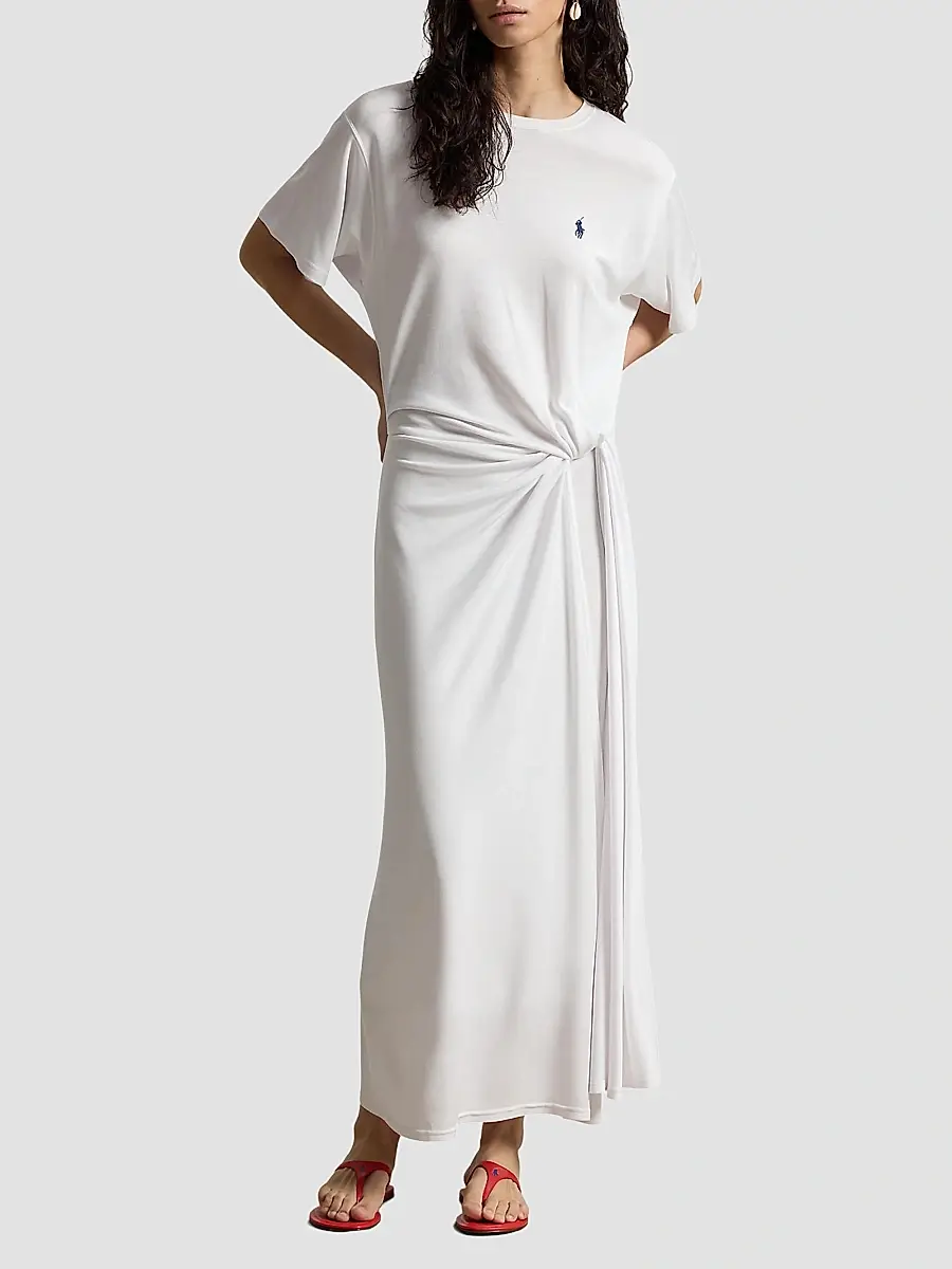 Polo Ralph Lauren Women's Twist-Detail T-Shirt Midi Dress | Thumbnail 2 Polo Ralph Lauren Women's Twist-Detail T-Shirt Midi Dress | Thumbnail 2