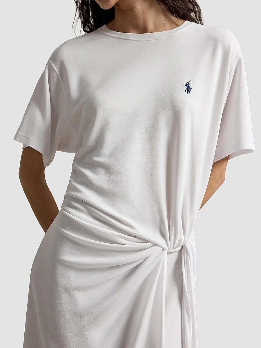 Polo Ralph Lauren Women's Twist-Detail T-Shirt Midi Dress | Thumbnail 4 Polo Ralph Lauren Women's Twist-Detail T-Shirt Midi Dress | Thumbnail 4