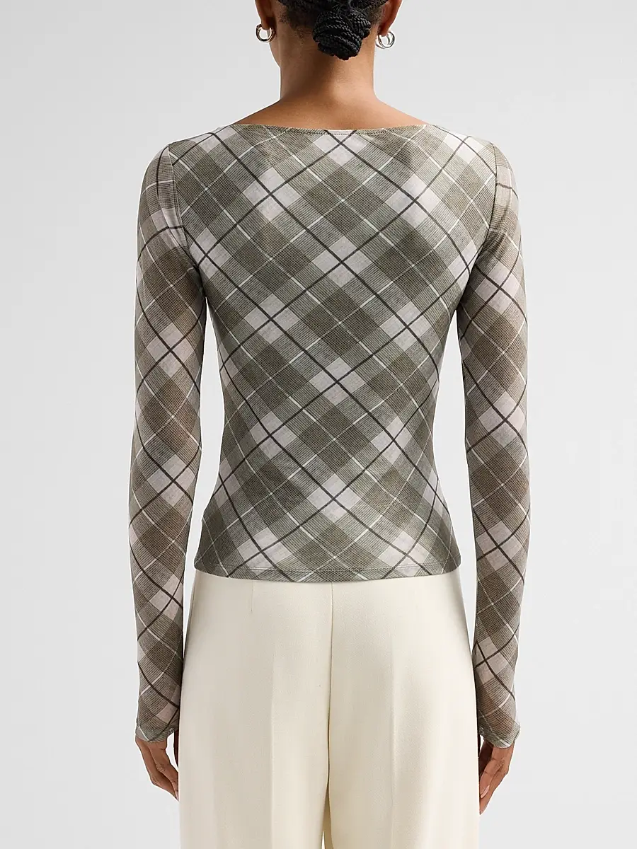 Ronny Kobo Women's Flume Plaid Long-Sleeve Top | Thumbnail 3