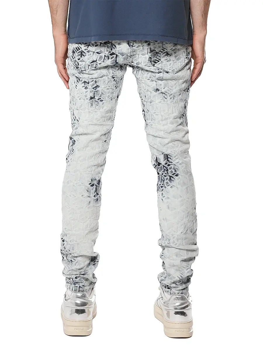 Purple Brand Men's Monogram Jacquard Stretch Skinny Jeans | Thumbnail 2