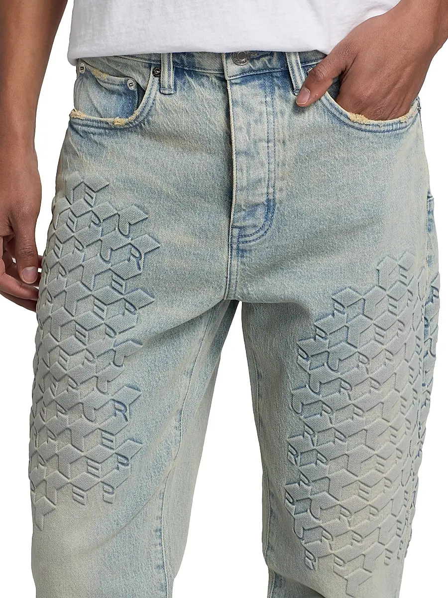 Purple Brand Men's Monogram Embossed Slim Straight Jeans | Thumbnail 6 Purple Brand Men's Monogram Embossed Slim Straight Jeans | Thumbnail 6