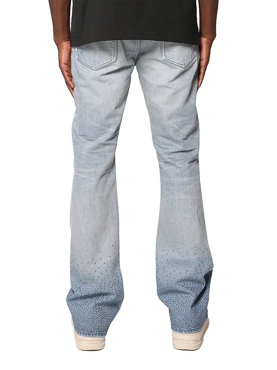 Purple Brand Men's Embellished Washed-Denim Bootcut Jeans | Thumbnail 2 Purple Brand Men's Embellished Washed-Denim Bootcut Jeans | Thumbnail 2