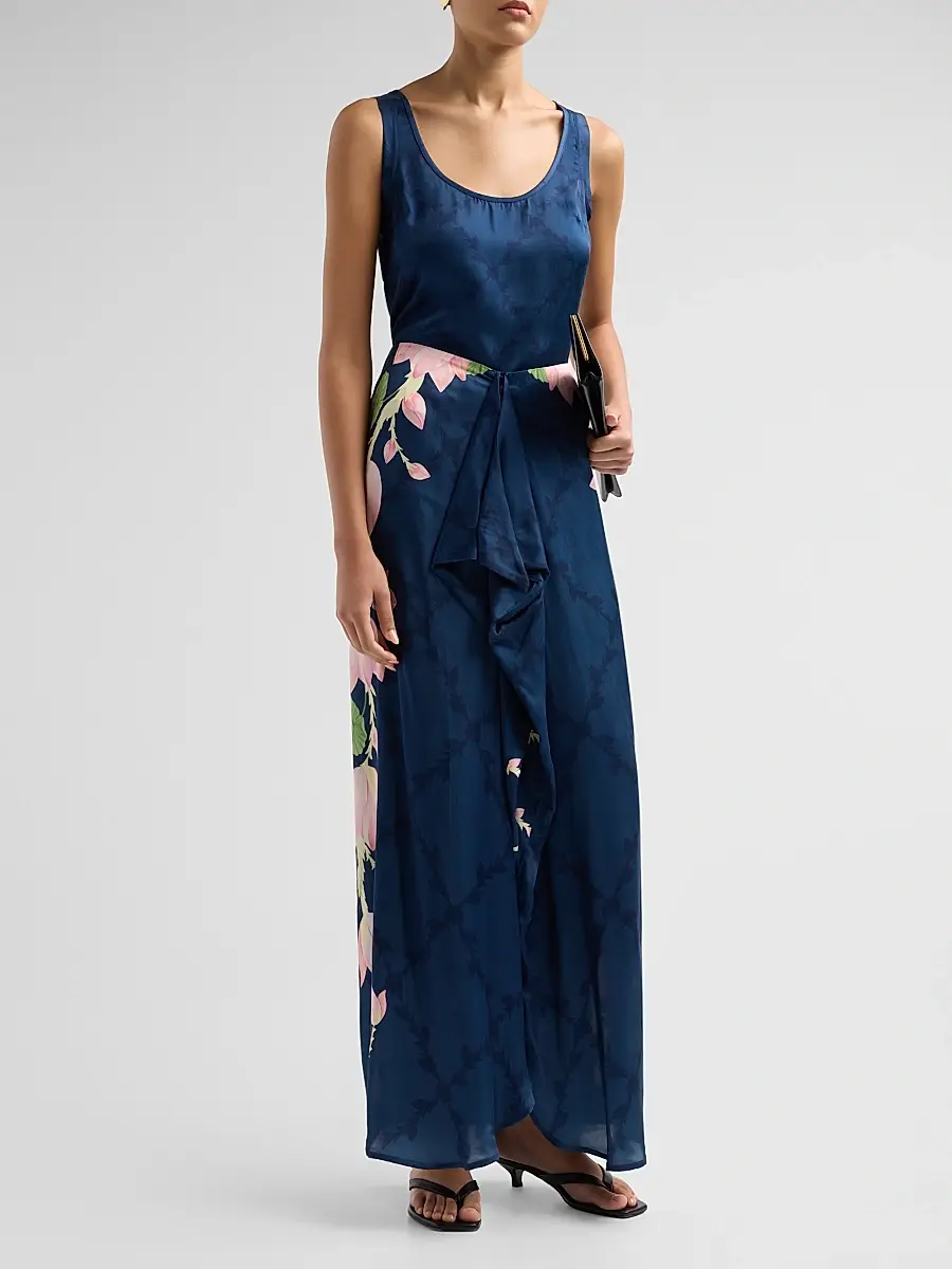 VERANDAH Women's Ammama Hand-Draped Lotus Skirt | Thumbnail 2