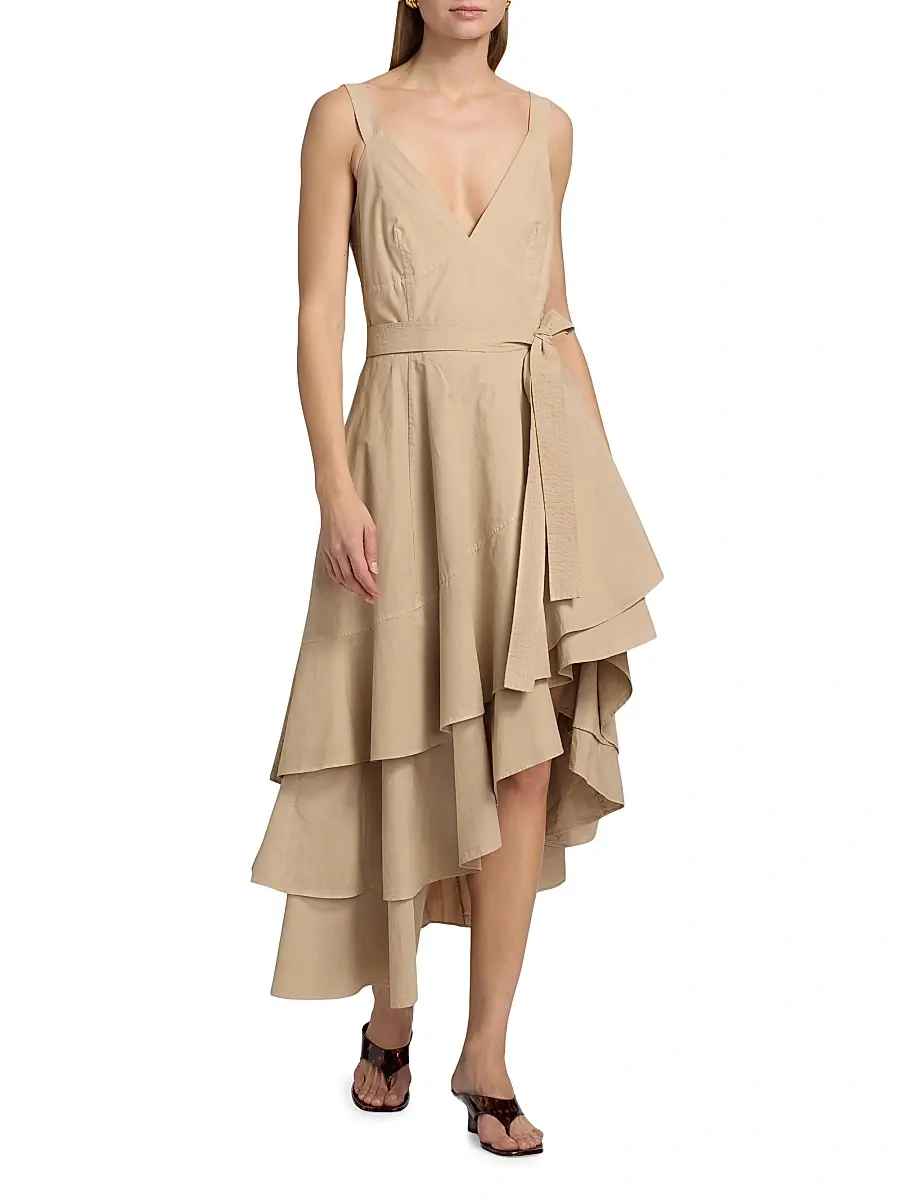 Co Women's Tank Cotton Ruffle Midi-Dress | Thumbnail 2