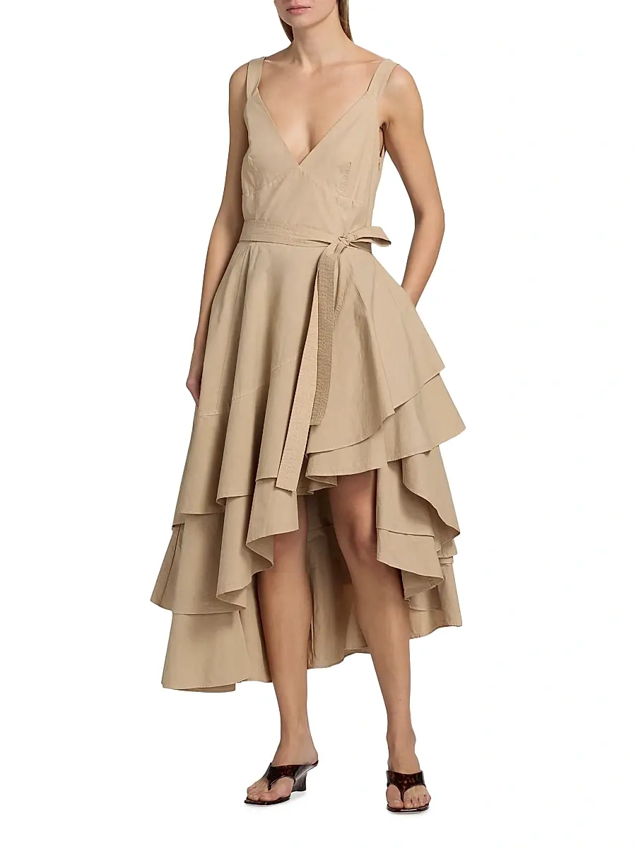 Co Women's Tank Cotton Ruffle Midi-Dress | Thumbnail 3