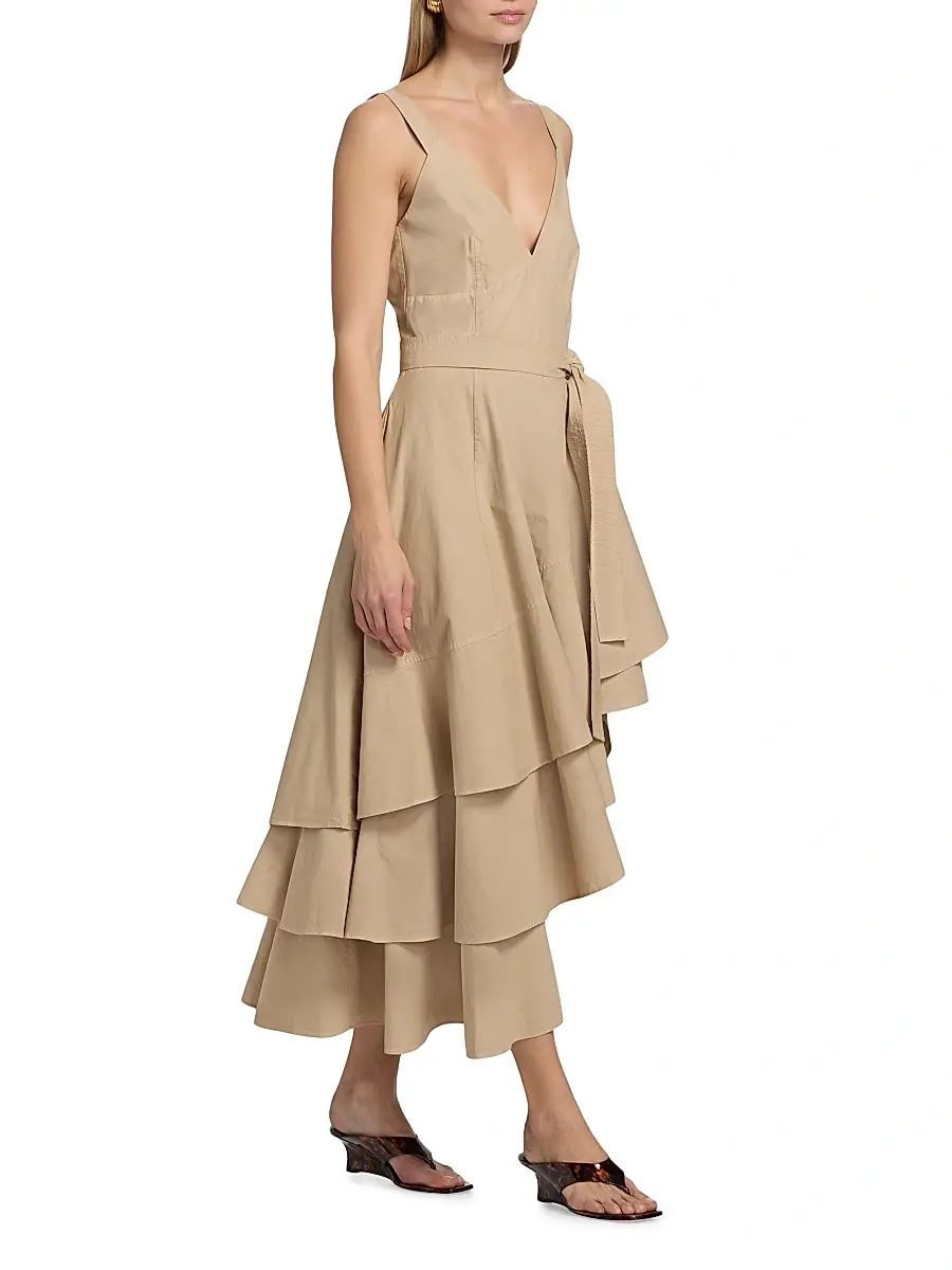 Co Women's Tank Cotton Ruffle Midi-Dress | Thumbnail 4