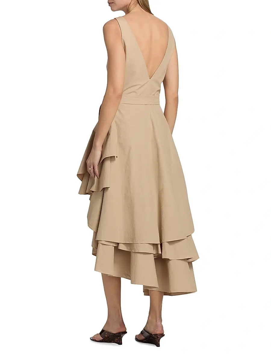Co Women's Tank Cotton Ruffle Midi-Dress | Thumbnail 5
