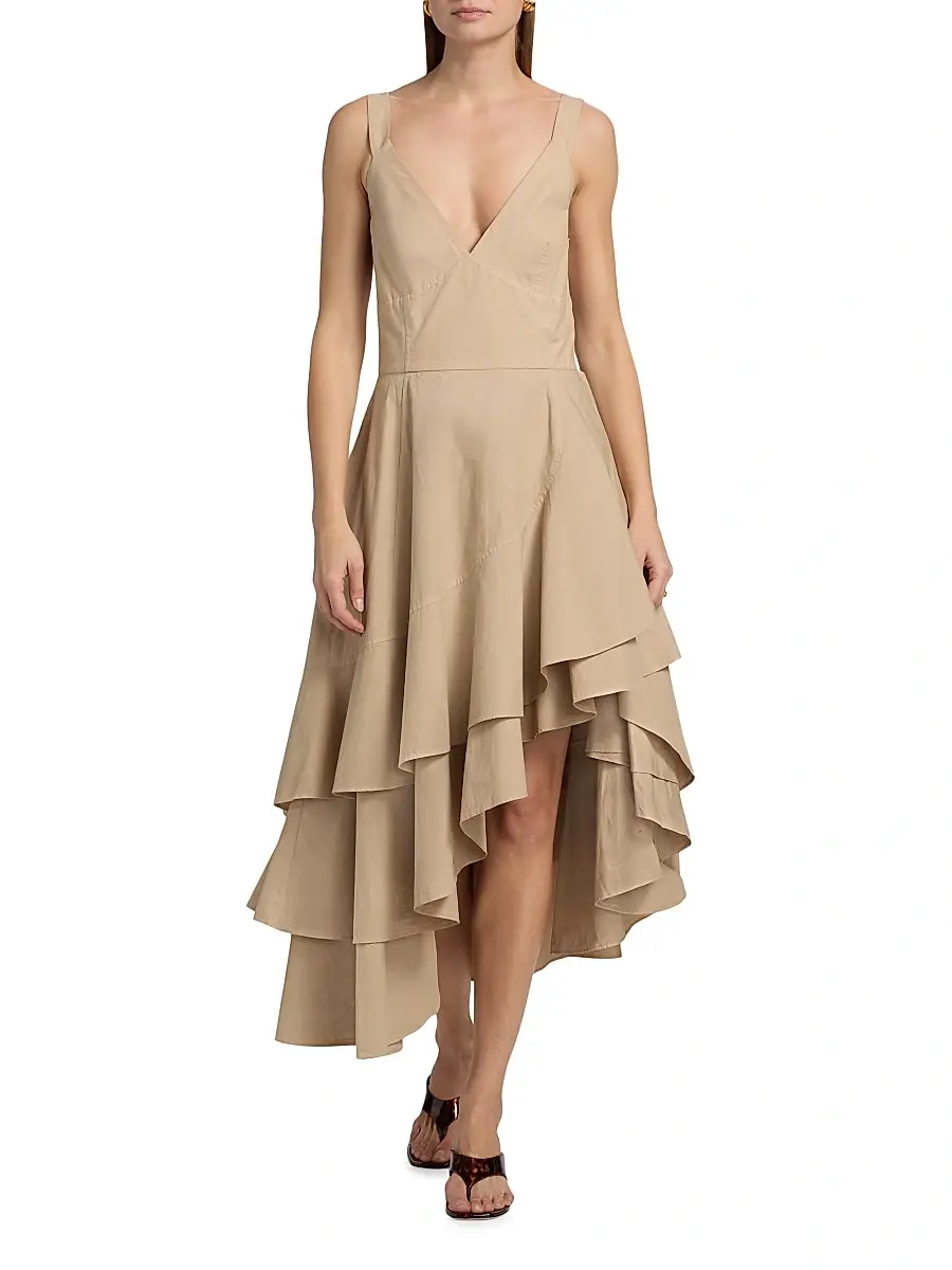 Co Women's Tank Cotton Ruffle Midi-Dress | Thumbnail 6
