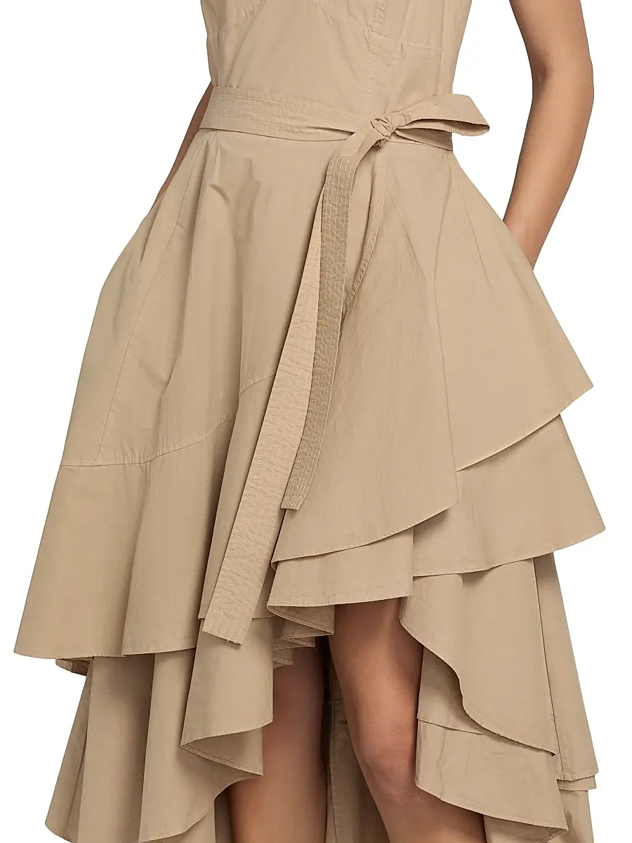 Co Women's Tank Cotton Ruffle Midi-Dress | Thumbnail 7
