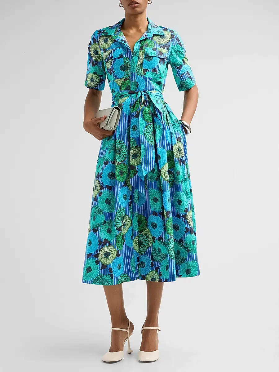 Ro's Garden Women's Sutton Floral Tie-Waist Midi Dress | Thumbnail 2 Ro's Garden Women's Sutton Floral Tie-Waist Midi Dress | Thumbnail 2