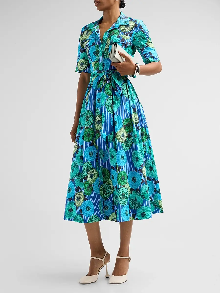 Ro's Garden Women's Sutton Floral Tie-Waist Midi Dress | Thumbnail 4 Ro's Garden Women's Sutton Floral Tie-Waist Midi Dress | Thumbnail 4