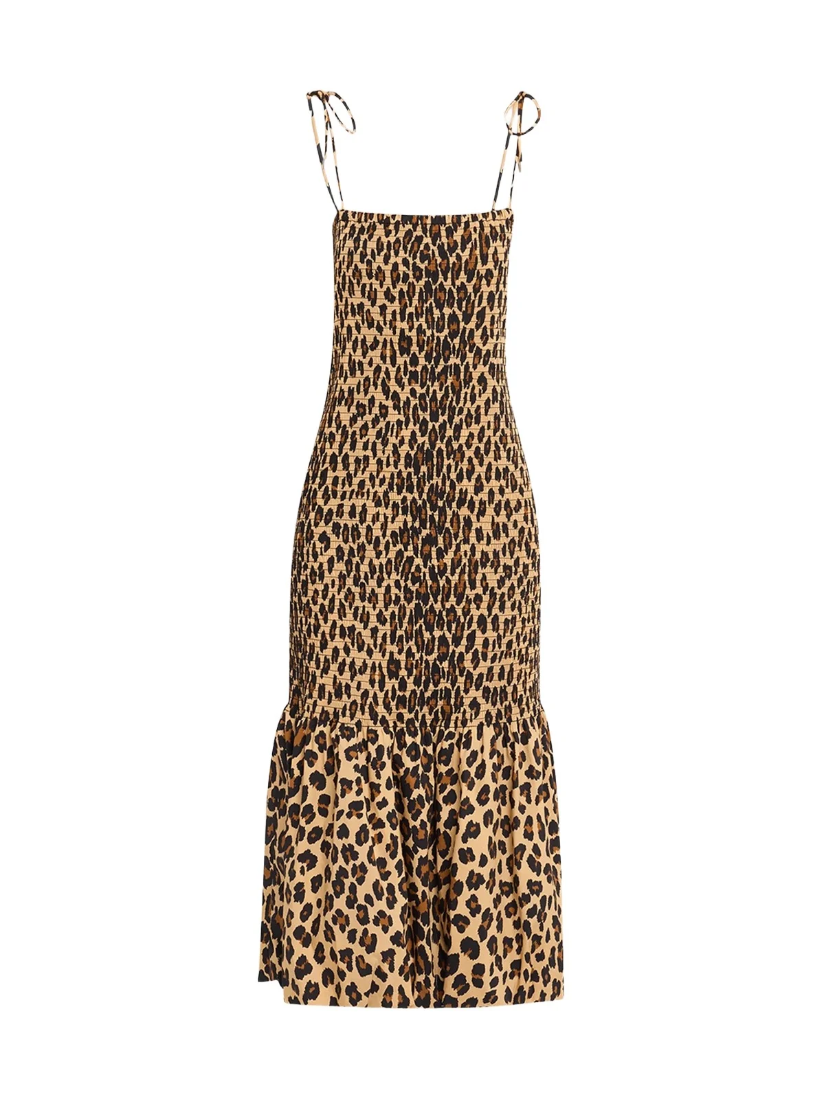 SIMONMILLER Women's Canto Leopard Print Smocked Poplin Midi-Dress