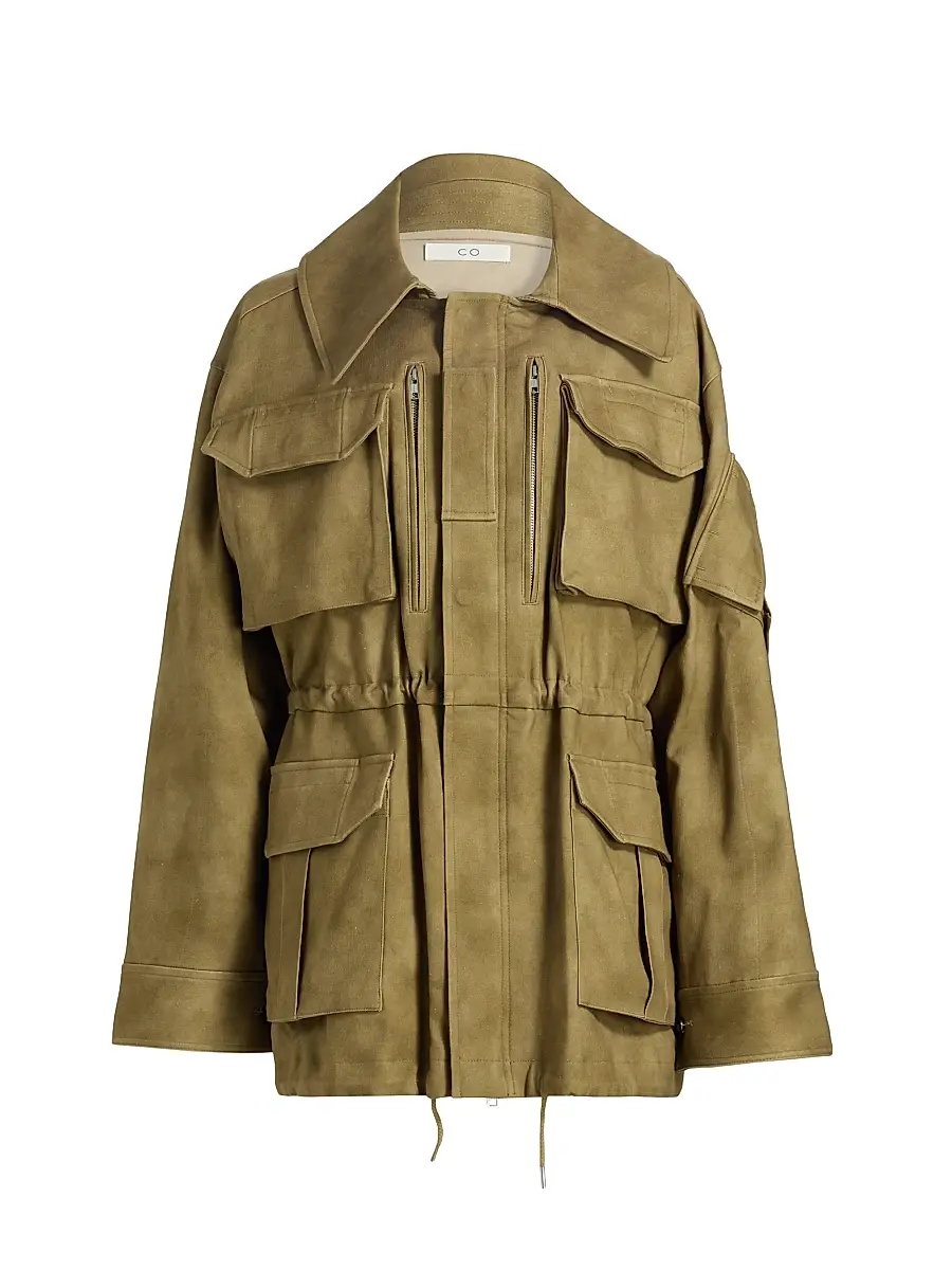 Co Women's Camo Cotton-Blend Military Jacket - Khaki - Size XL | Image 1 Co Women's Camo Cotton-Blend Military Jacket - Khaki - Size XL | Image 1