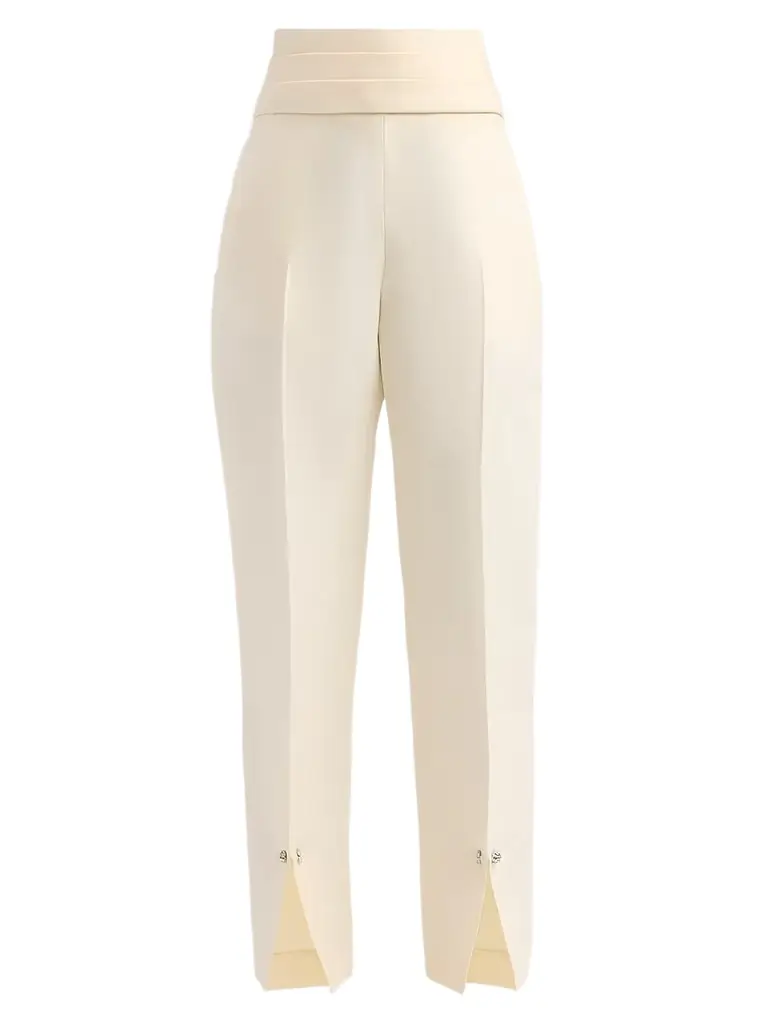 Brandon Maxwell Women's The Beatrix Wool-Silk Cummerbund Trousers