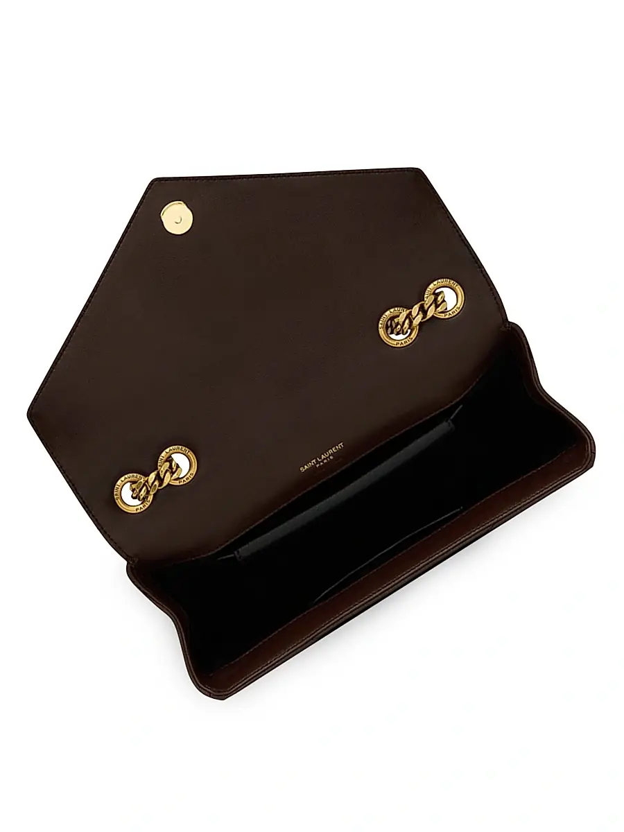 Saint Laurent Women's Loulou Small Shoulder Bag in Matelass Lambskin - Deep Hickory | Thumbnail 5