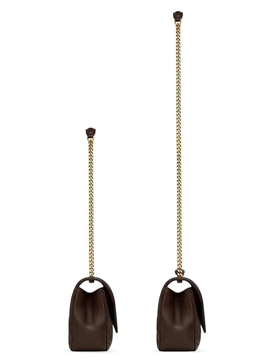 Saint Laurent Women's Loulou Small Shoulder Bag in Matelass Lambskin - Deep Hickory | Thumbnail 7