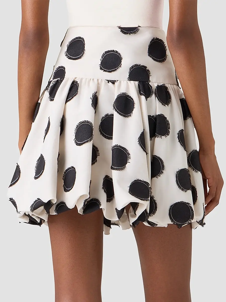 Akris punto Women's Fringed Polka Dot Jacquard Mini Skirt | Thumbnail 2 Akris punto Women's Fringed Polka Dot Jacquard Mini Skirt | Thumbnail 2