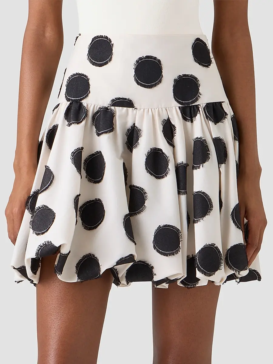 Akris punto Women's Fringed Polka Dot Jacquard Mini Skirt | Thumbnail 3 Akris punto Women's Fringed Polka Dot Jacquard Mini Skirt | Thumbnail 3