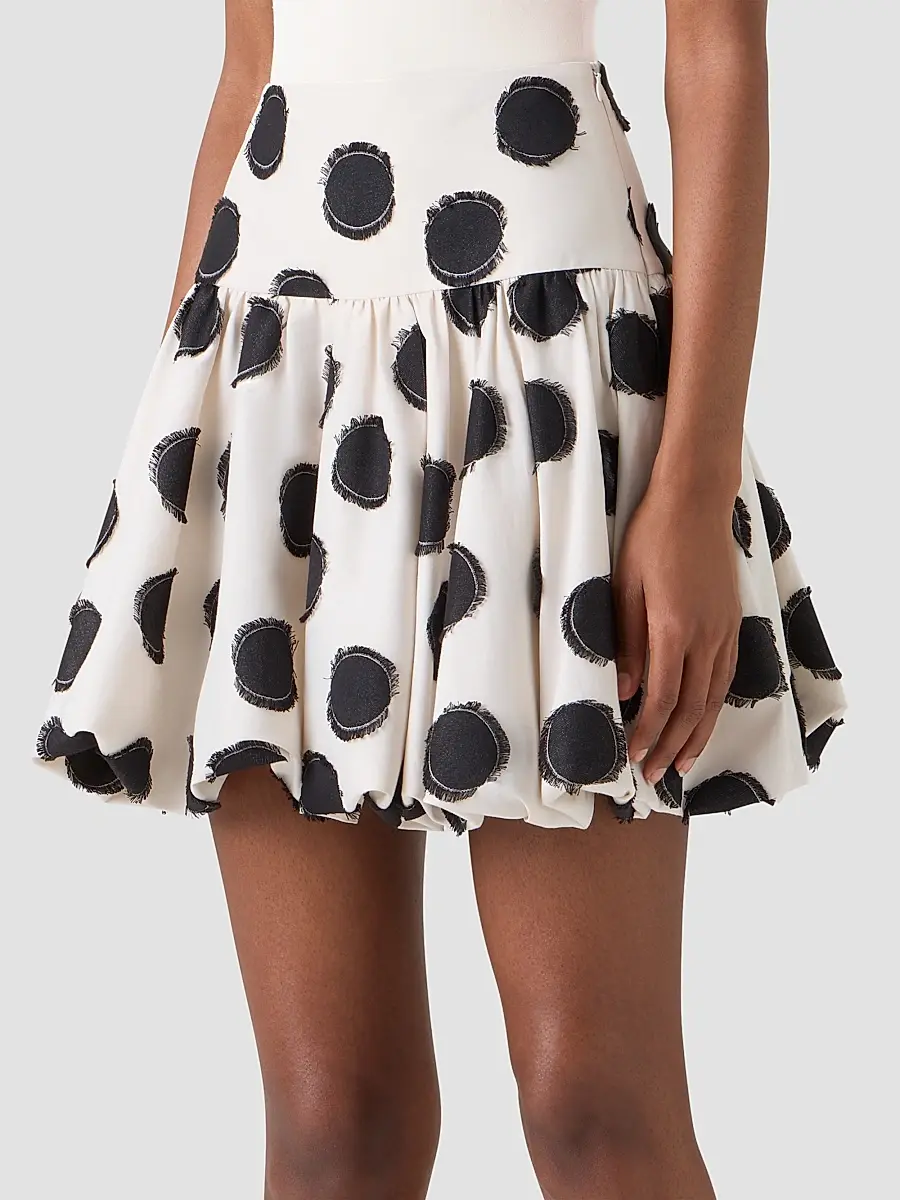 Akris punto Women's Fringed Polka Dot Jacquard Mini Skirt | Thumbnail 4 Akris punto Women's Fringed Polka Dot Jacquard Mini Skirt | Thumbnail 4