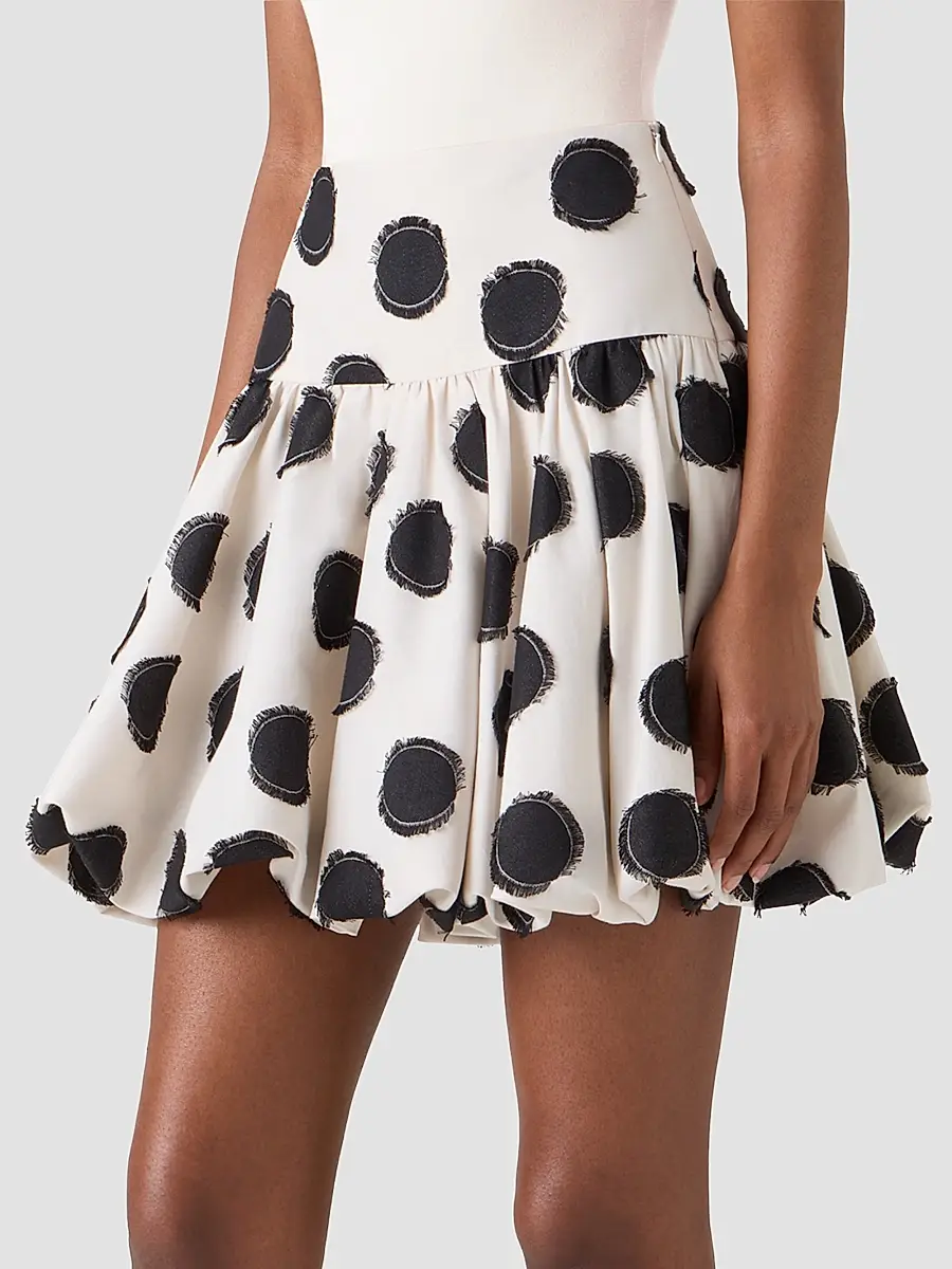 Akris punto Women's Fringed Polka Dot Jacquard Mini Skirt | Thumbnail 5 Akris punto Women's Fringed Polka Dot Jacquard Mini Skirt | Thumbnail 5
