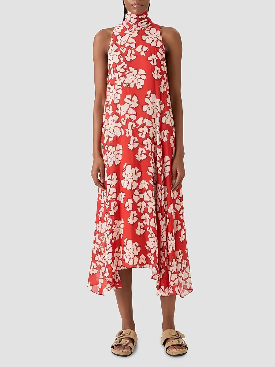 Akris punto Women's Floral Georgette Handkerchief Midi Dress | Thumbnail 4