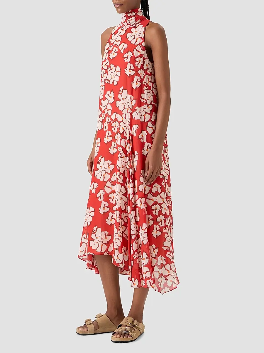 Akris punto Women's Floral Georgette Handkerchief Midi Dress | Thumbnail 7