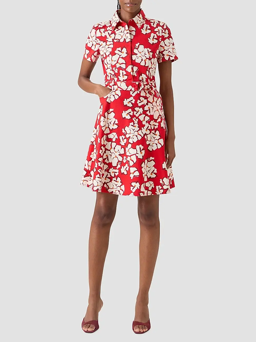 Akris punto Women's Paper-Cut Flower Print Cotton Mini Shirtdress | Thumbnail 2 Akris punto Women's Paper-Cut Flower Print Cotton Mini Shirtdress | Thumbnail 2