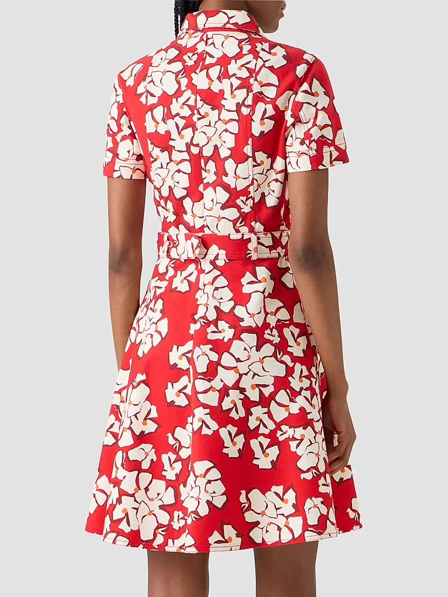 Akris punto Women's Paper-Cut Flower Print Cotton Mini Shirtdress | Thumbnail 3 Akris punto Women's Paper-Cut Flower Print Cotton Mini Shirtdress | Thumbnail 3