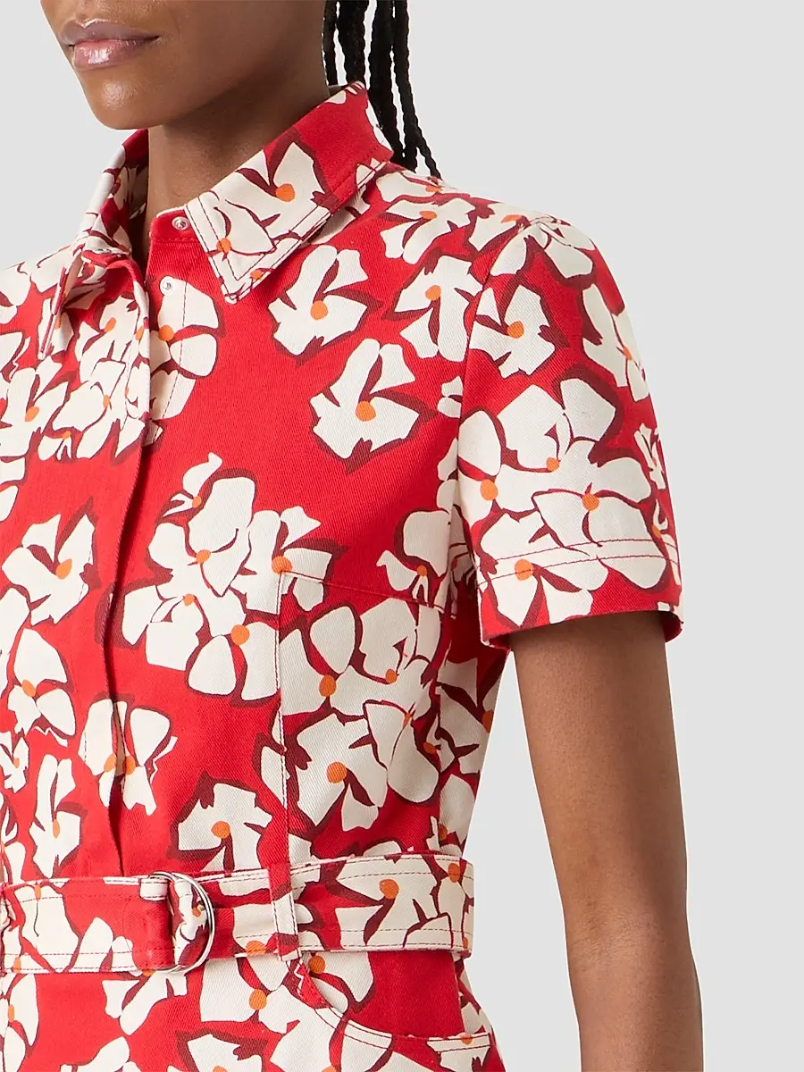 Akris punto Women's Paper-Cut Flower Print Cotton Mini Shirtdress | Thumbnail 5 Akris punto Women's Paper-Cut Flower Print Cotton Mini Shirtdress | Thumbnail 5