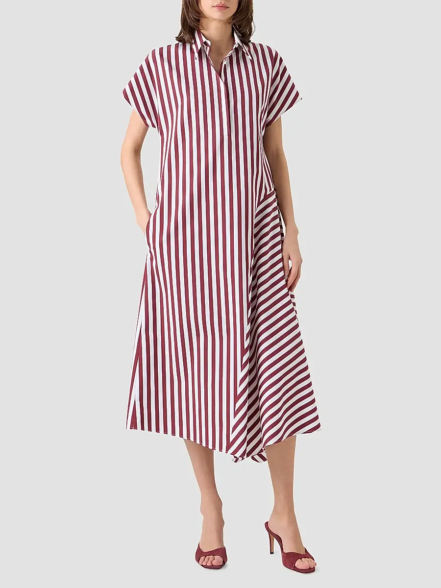 Akris punto Women's Kodak Striped Cotton Midi Shirtdress | Thumbnail 2