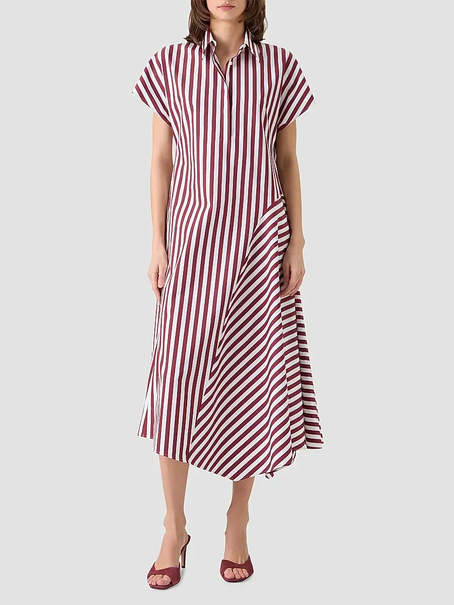 Akris punto Women's Kodak Striped Cotton Midi Shirtdress | Thumbnail 4