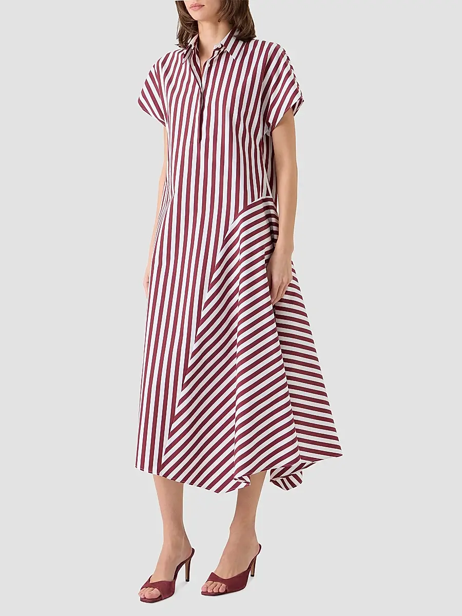 Akris punto Women's Kodak Striped Cotton Midi Shirtdress | Thumbnail 6