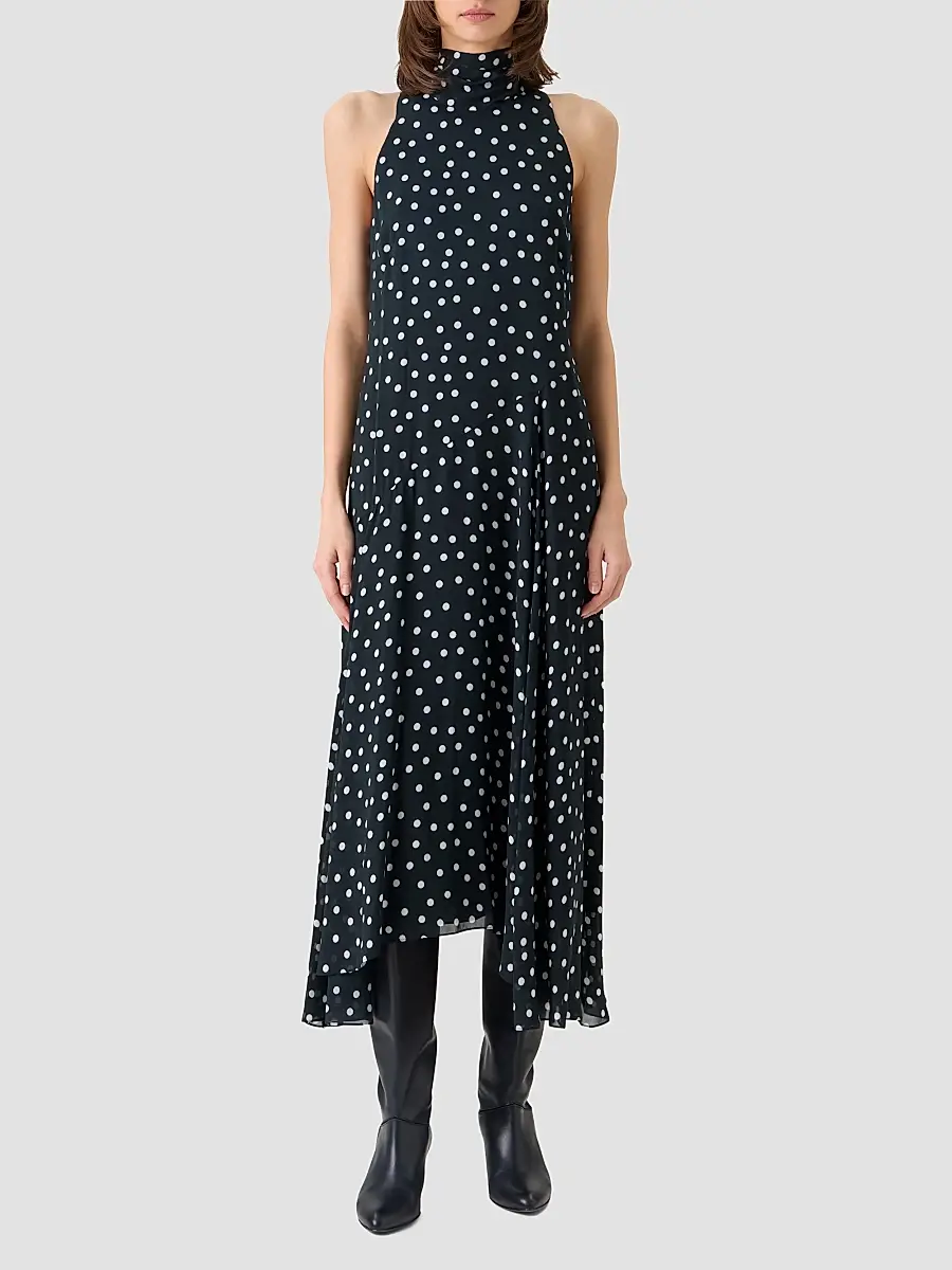 Akris punto Women's Polka Dot Georgette Midi Dress | Thumbnail 4 Akris punto Women's Polka Dot Georgette Midi Dress | Thumbnail 4