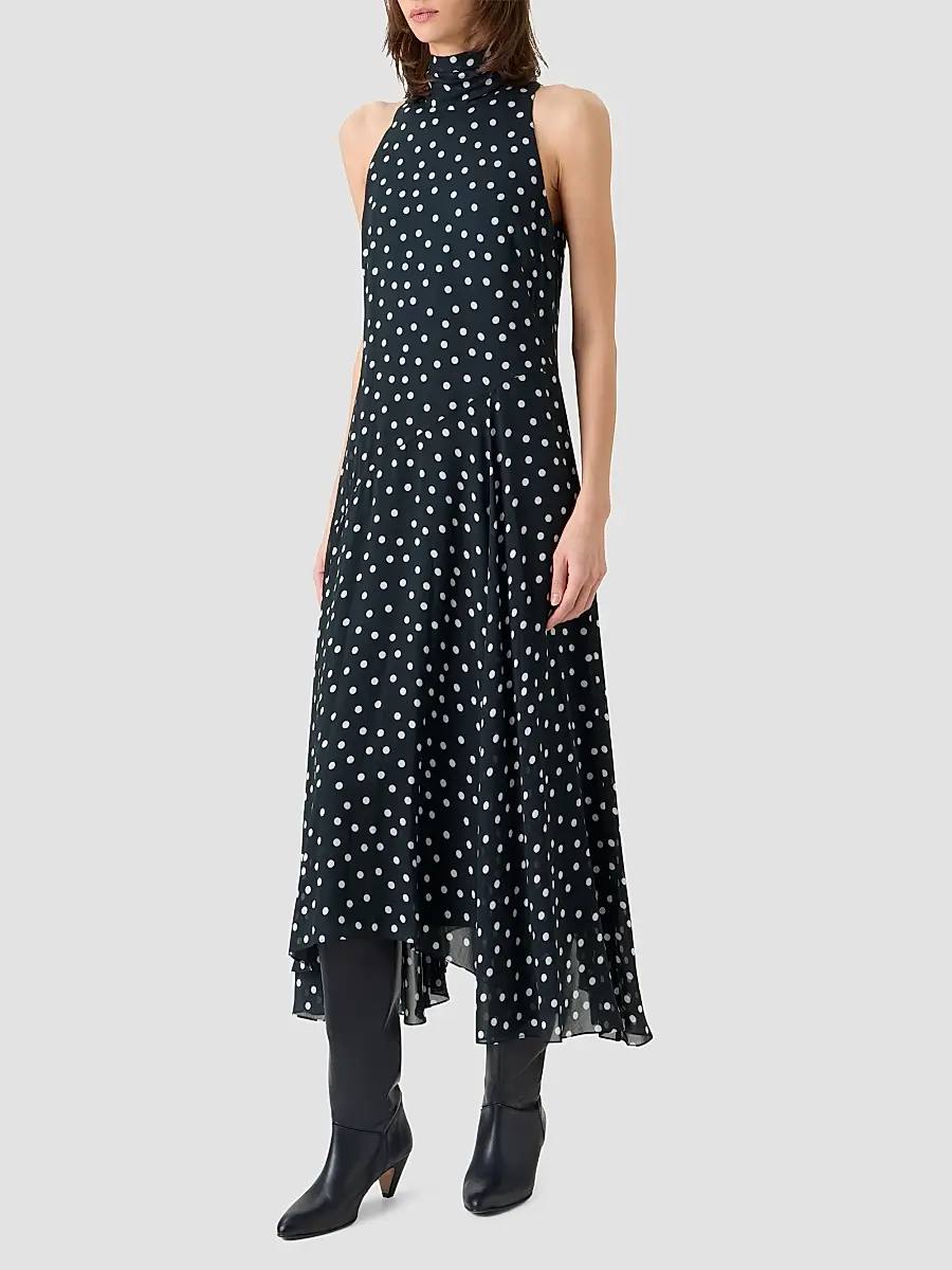 Akris punto Women's Polka Dot Georgette Midi Dress | Thumbnail 6 Akris punto Women's Polka Dot Georgette Midi Dress | Thumbnail 6