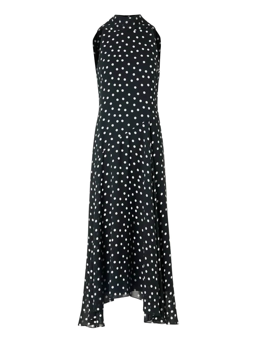 Women's Polka Dot Georgette Midi Dress