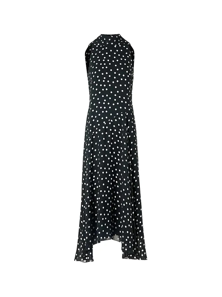 Women's Polka Dot Georgette Midi Dress