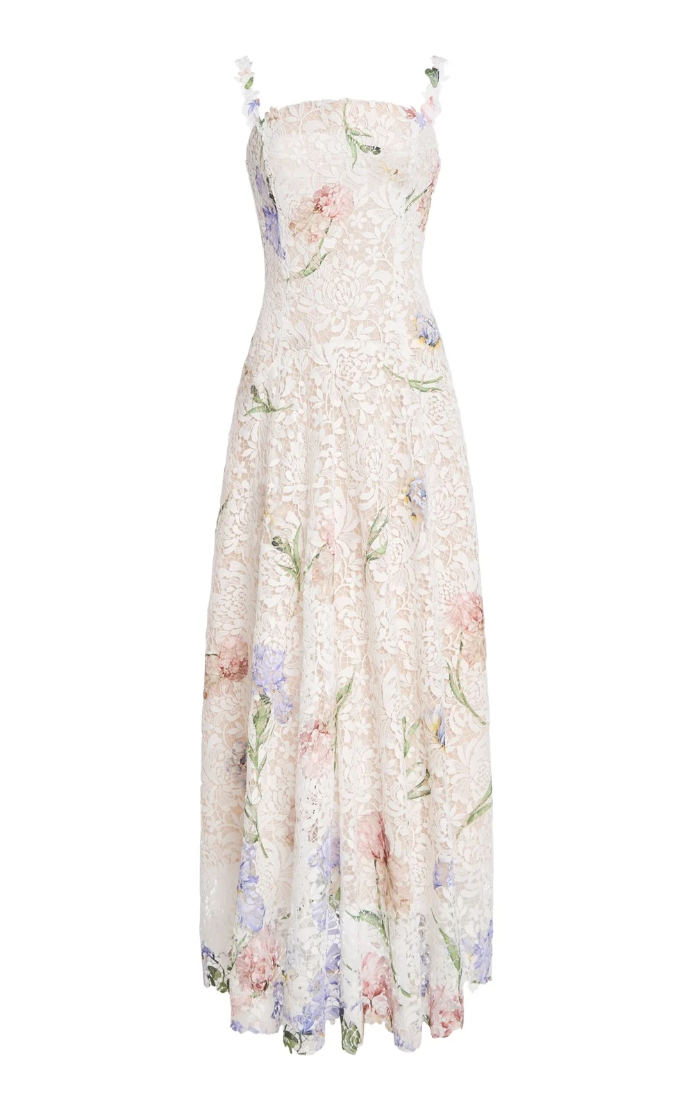 Oscar de la Renta Degradé-Printed Lace Midi Dress