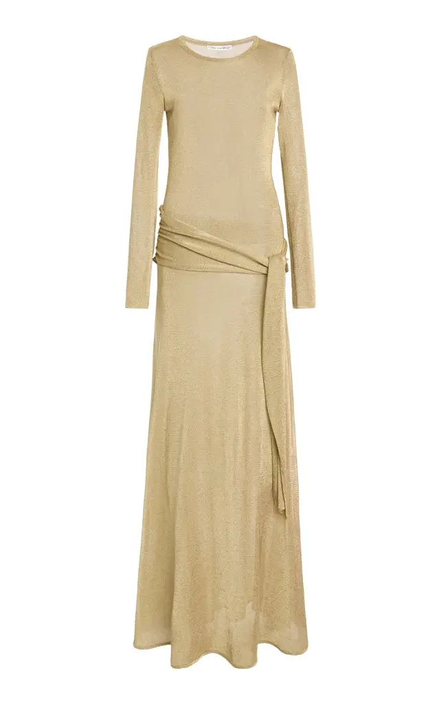 Oscar de la Renta Metallic Knit Gown