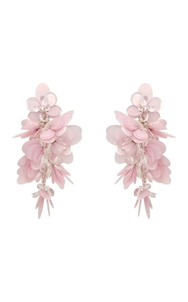 Oscar de la Renta Cascade Glass Sequin Earrings