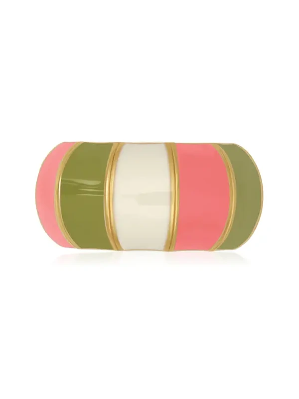 Oscar de la Renta Multicolored Brass and Enamel Ring