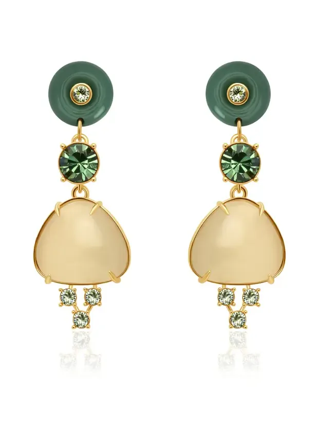 Cabochon Drop Crystal Earrings Cabochon Drop Crystal Earrings