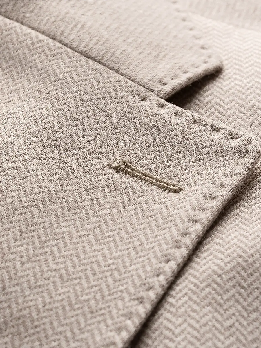 Eton Men's Herringbone Linen Jersey Soft Jacket | Thumbnail 8 Eton Men's Herringbone Linen Jersey Soft Jacket | Thumbnail 8